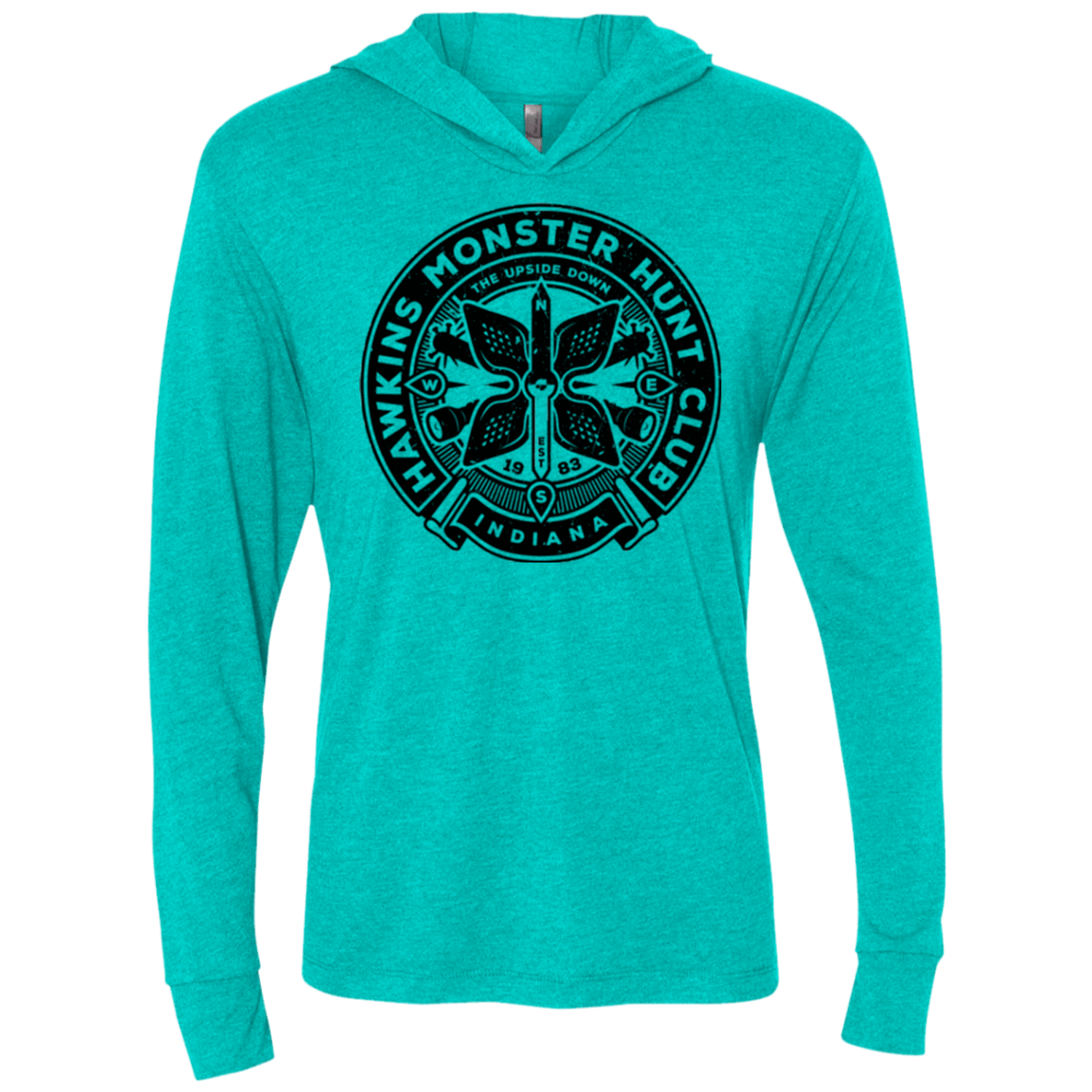 T-Shirts Monster Hunt Club Triblend Long Sleeve Hoodie Tee