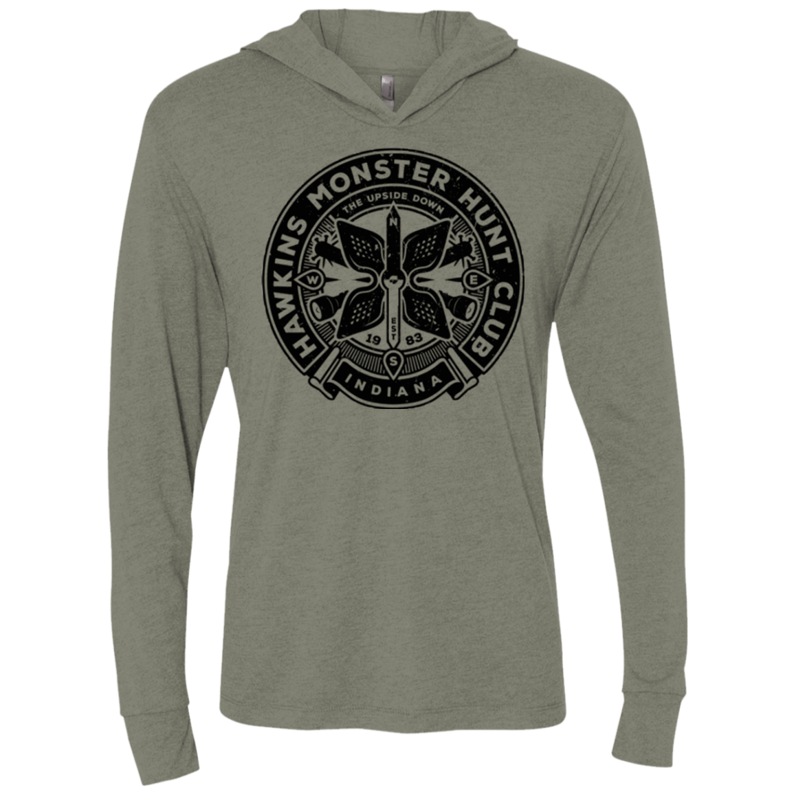 T-Shirts Monster Hunt Club Triblend Long Sleeve Hoodie Tee