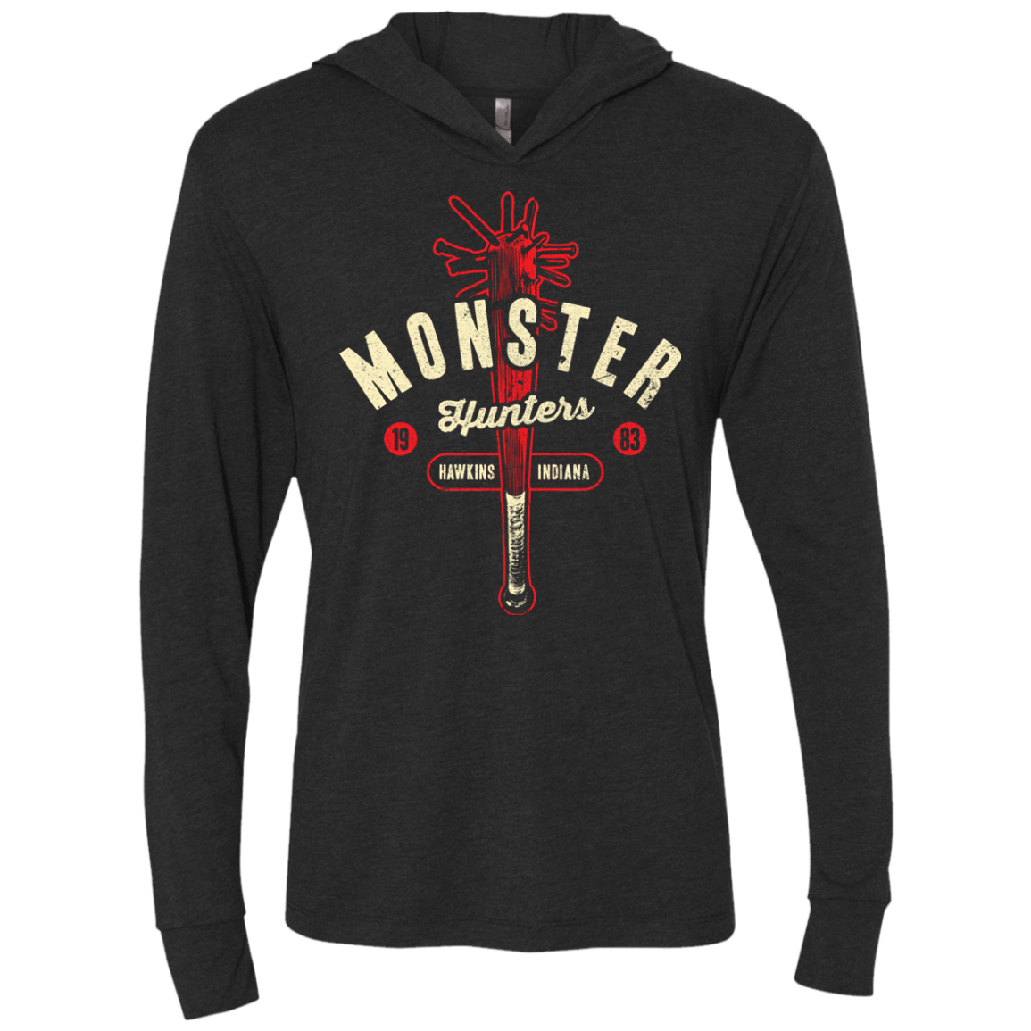 T-Shirts Vintage Black / X-Small Monster Hunters 83 Triblend Long Sleeve Hoodie Tee