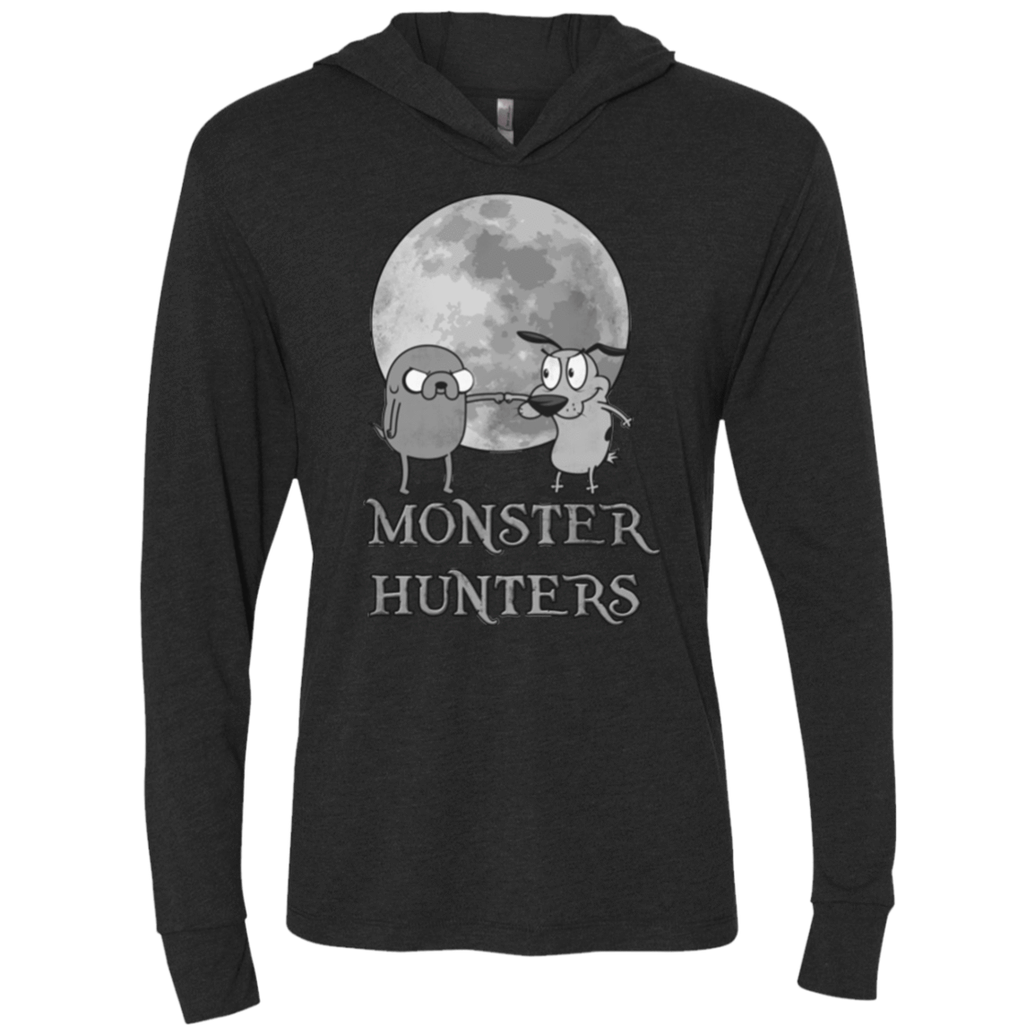 T-Shirts Vintage Black / X-Small Monster Hunters Triblend Long Sleeve Hoodie Tee