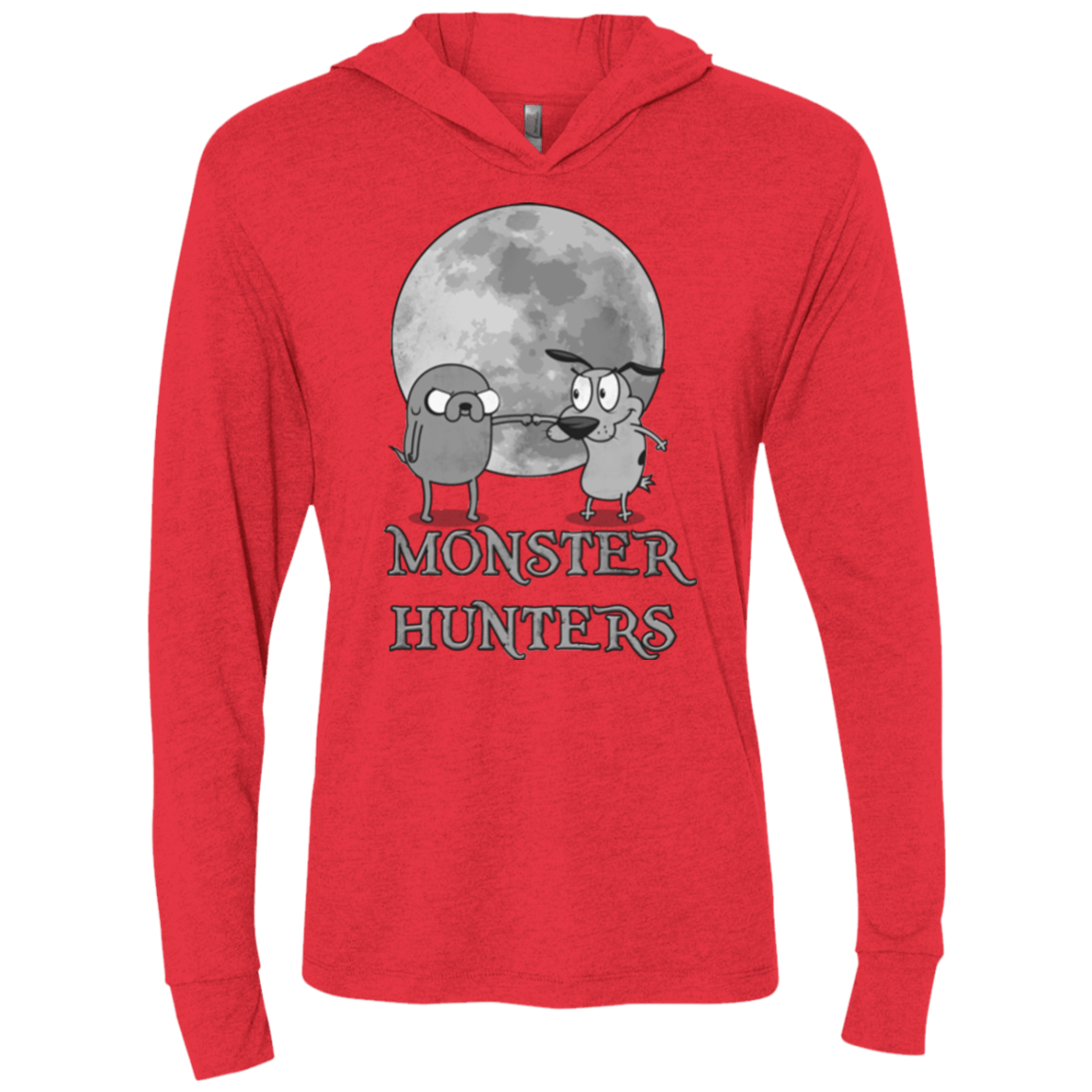 T-Shirts Vintage Red / X-Small Monster Hunters Triblend Long Sleeve Hoodie Tee