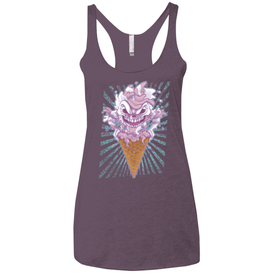 T-Shirts Vintage Purple / X-Small Monster Ice Cream Women's Triblend Racerback Tank