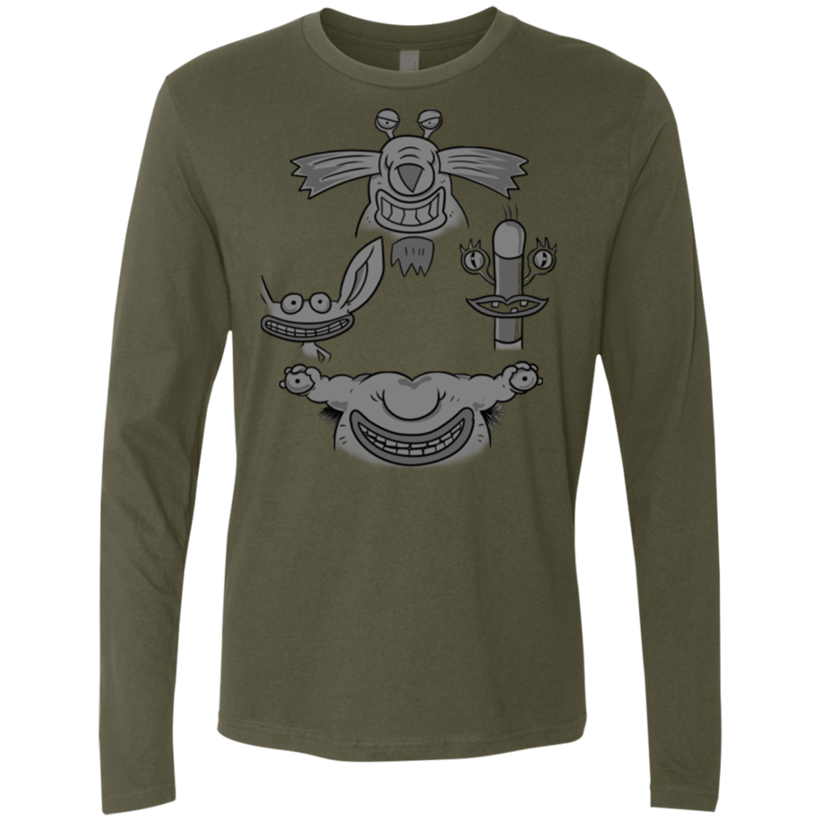 T-Shirts Military Green / S MONSTER RHAPSODY Men's Premium Long Sleeve