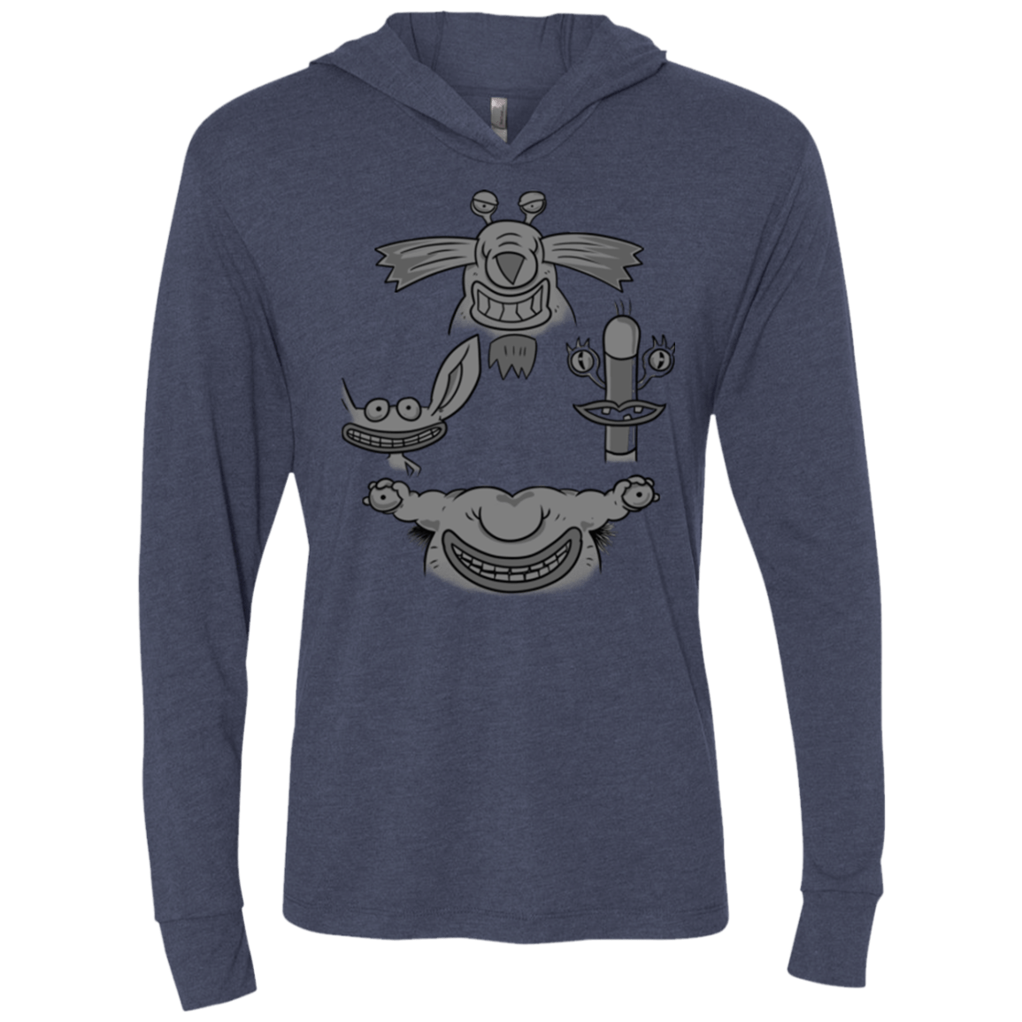 T-Shirts Vintage Navy / X-Small MONSTER RHAPSODY Triblend Long Sleeve Hoodie Tee