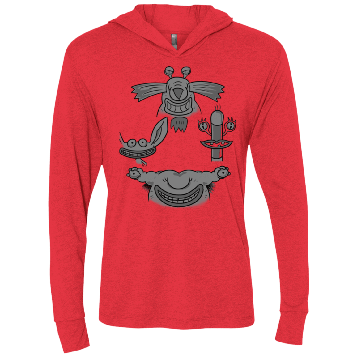 T-Shirts Vintage Red / X-Small MONSTER RHAPSODY Triblend Long Sleeve Hoodie Tee