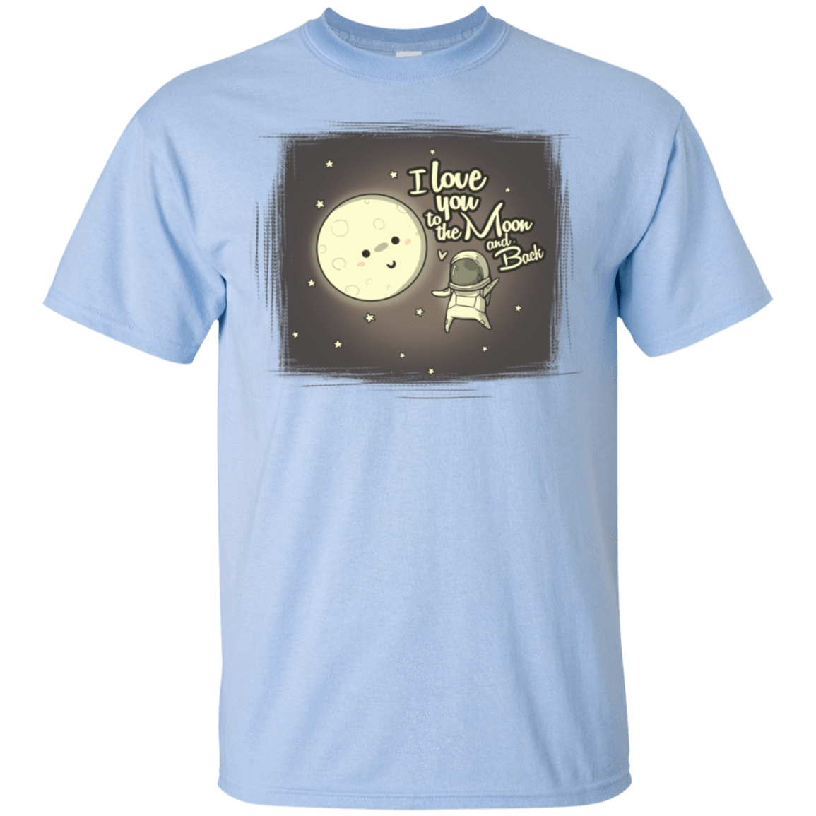 T-Shirts Light Blue / S Moon and Back T-Shirt