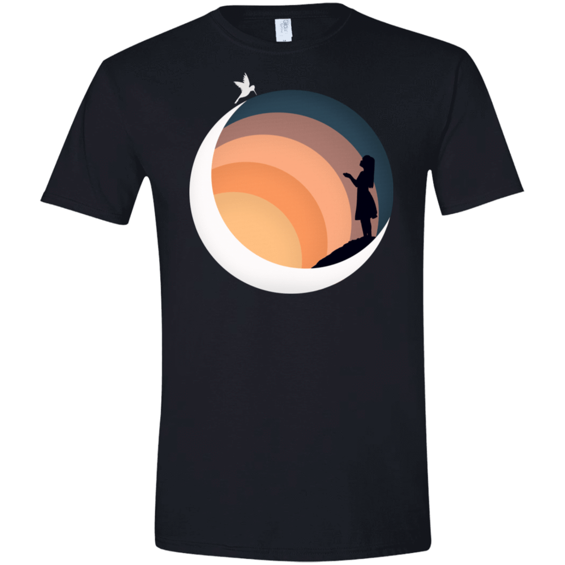 T-Shirts Black / X-Small Moon Men's Semi-Fitted Softstyle