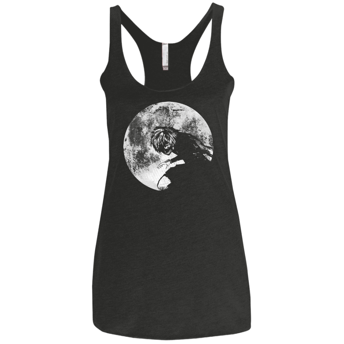 T-Shirts Vintage Black / X-Small Moon Women's Triblend Racerback Tank