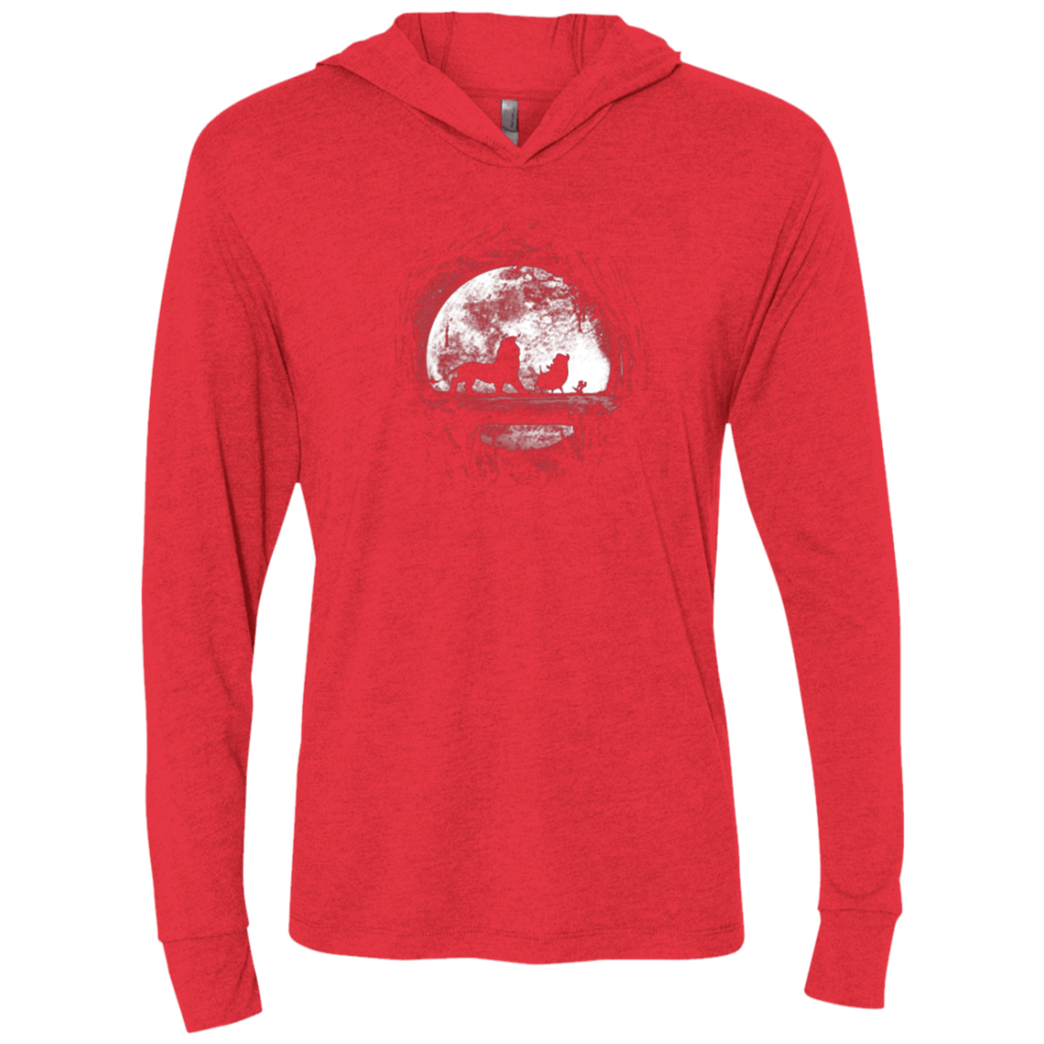 T-Shirts Vintage Red / X-Small Moonlight Triblend Long Sleeve Hoodie Tee