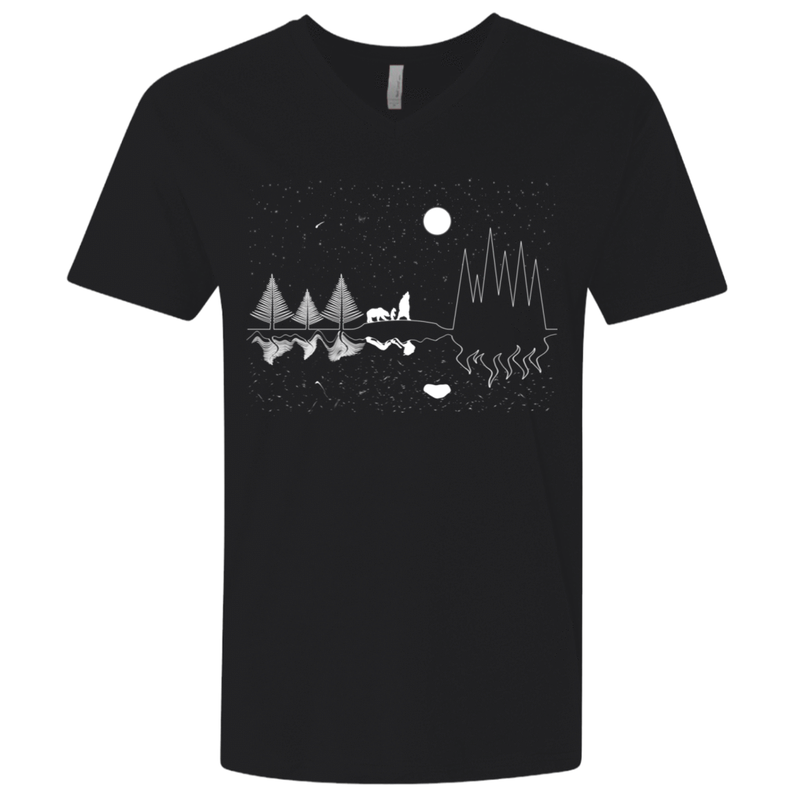 T-Shirts Black / X-Small Moonlit Travels Men's Premium V-Neck