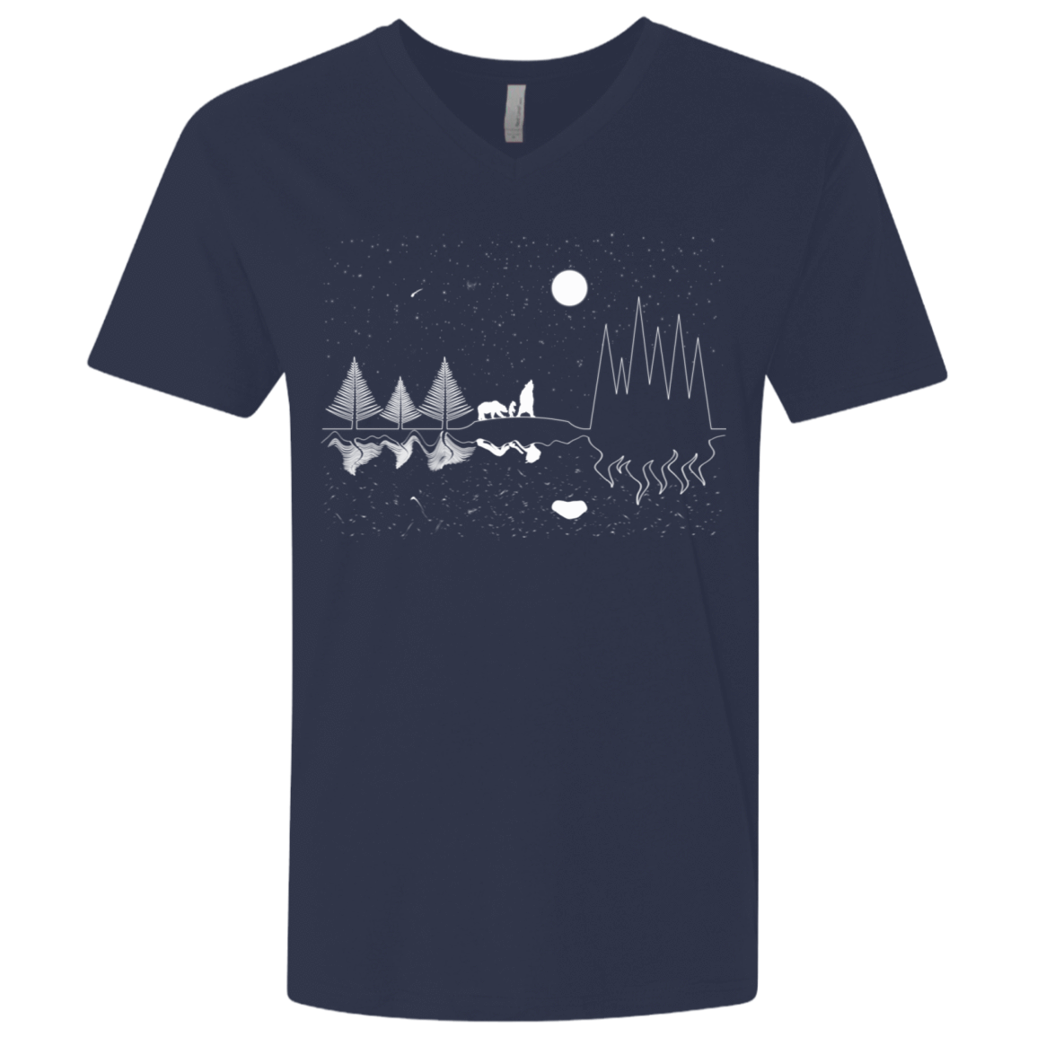 T-Shirts Midnight Navy / X-Small Moonlit Travels Men's Premium V-Neck