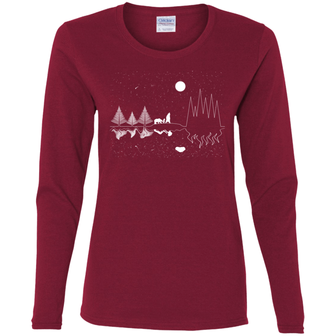 T-Shirts Cardinal / S Moonlit Travels Women's Long Sleeve T-Shirt