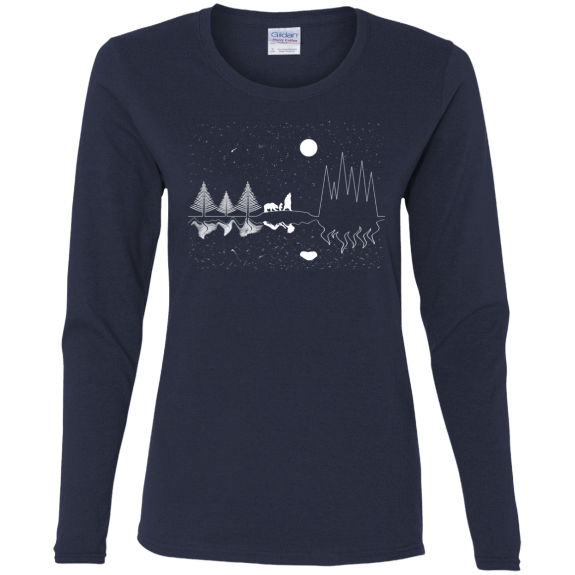 T-Shirts Navy / S Moonlit Travels Women's Long Sleeve T-Shirt