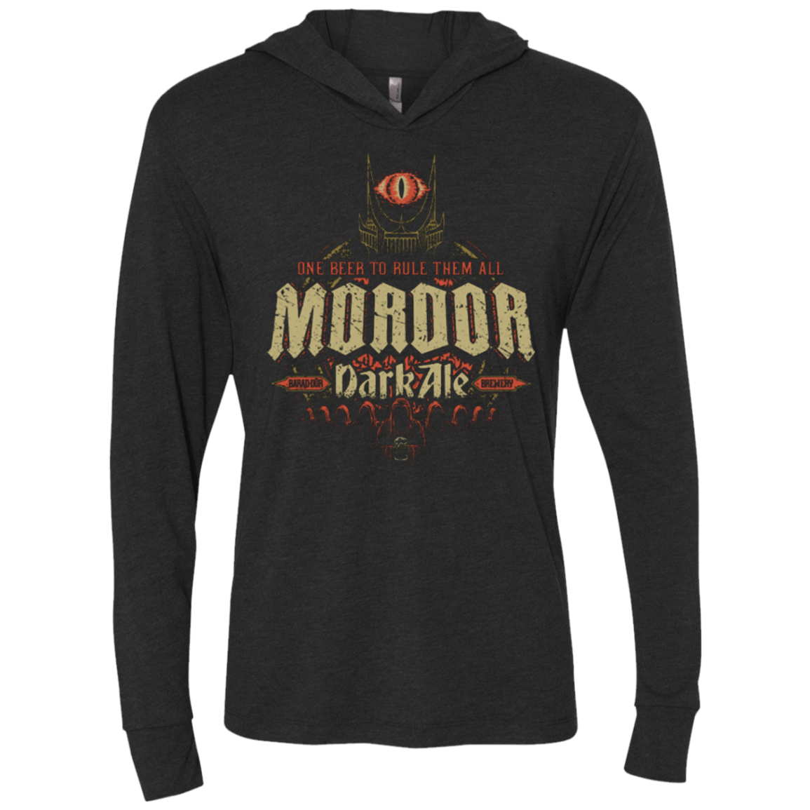 T-Shirts Vintage Black / X-Small Mordor Dark Triblend Long Sleeve Hoodie Tee