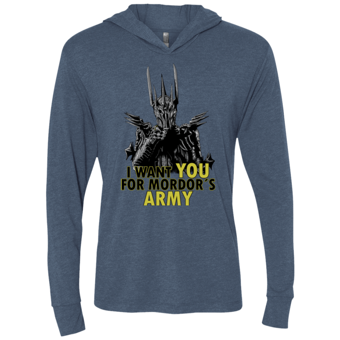 T-Shirts Indigo / X-Small Mordors army Triblend Long Sleeve Hoodie Tee