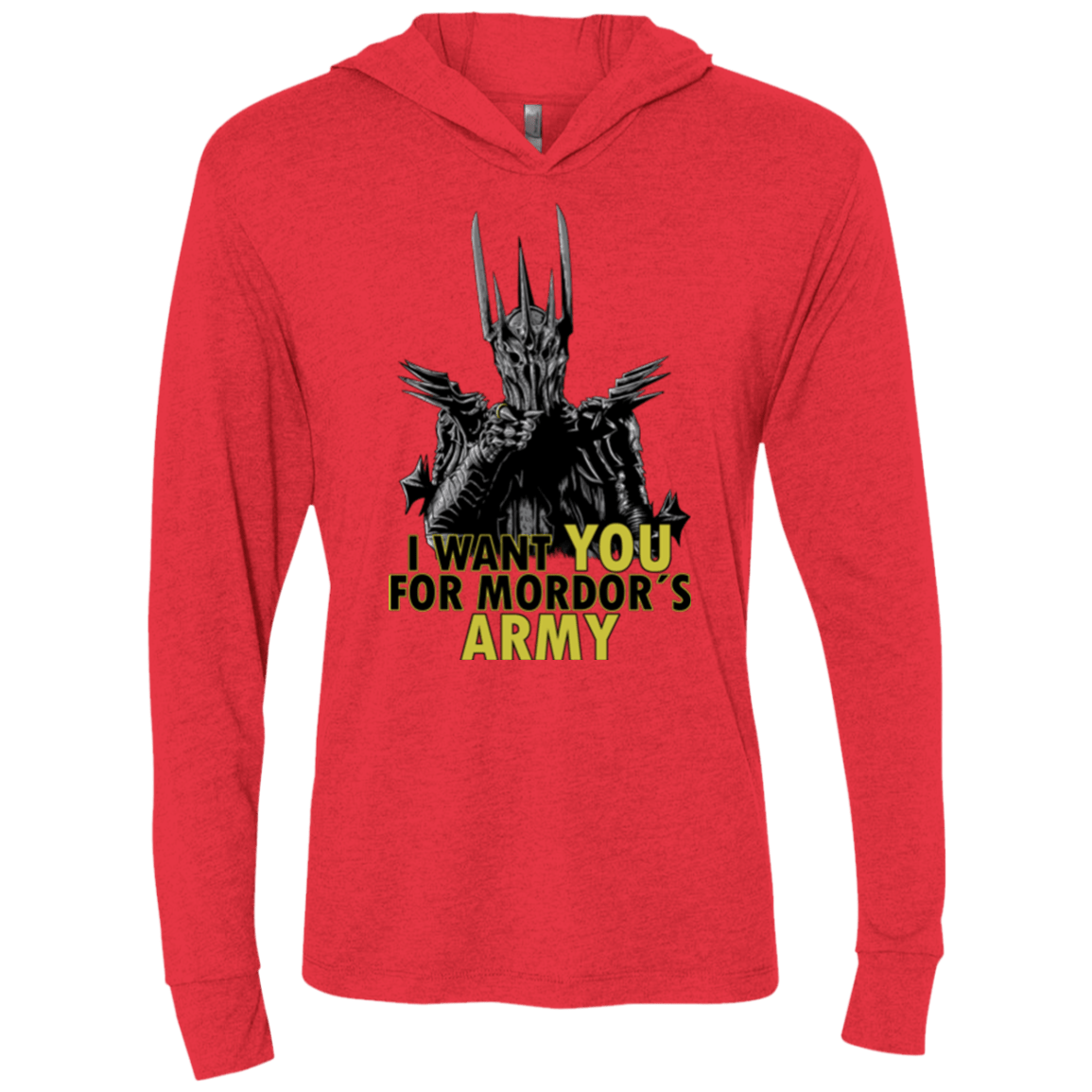 T-Shirts Vintage Red / X-Small Mordors army Triblend Long Sleeve Hoodie Tee