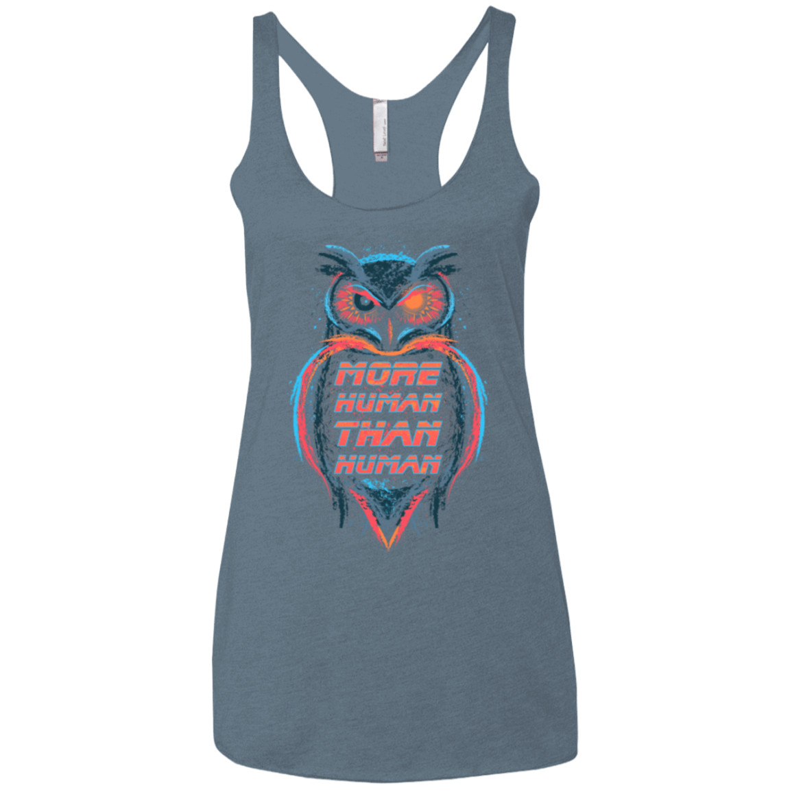 T-Shirts Indigo / X-Small More Human than Human Women's Triblend Racerback Tank