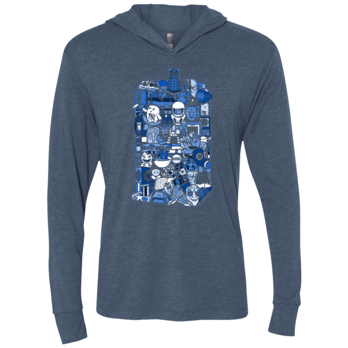 T-Shirts Indigo / X-Small More On The Inside Triblend Long Sleeve Hoodie Tee
