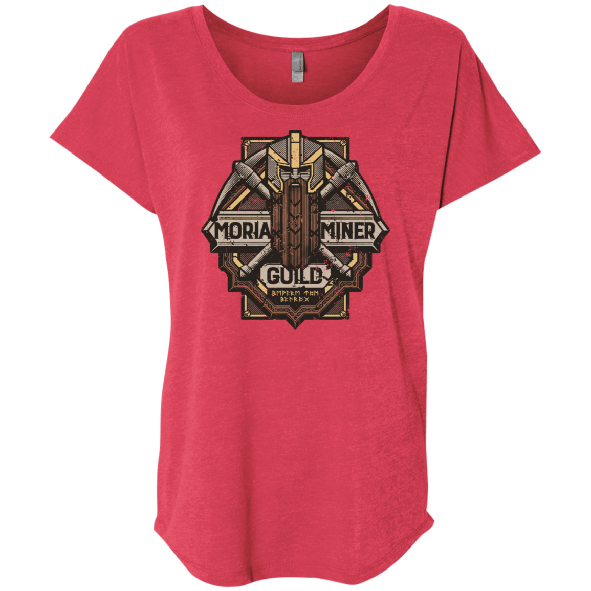 T-Shirts Vintage Red / X-Small Moria Miner Guild Triblend Dolman Sleeve