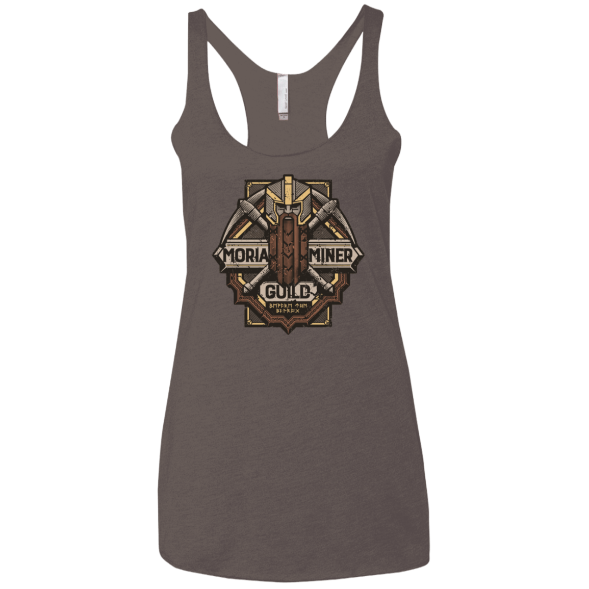T-Shirts Macchiato / X-Small Moria Miner Guild Women's Triblend Racerback Tank