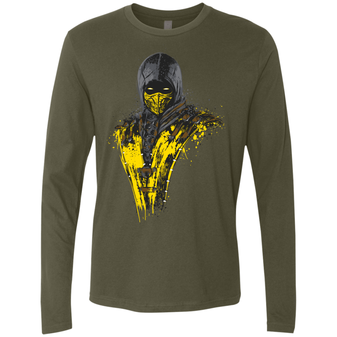 T-Shirts Military Green / S Mortal Fire Men's Premium Long Sleeve