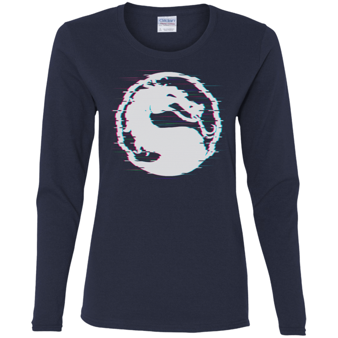 T-Shirts Navy / S Mortal Glitch Women's Long Sleeve T-Shirt