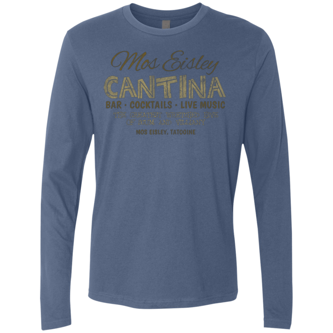 T-Shirts Indigo / Small Mos Eisley Cantina Men's Premium Long Sleeve