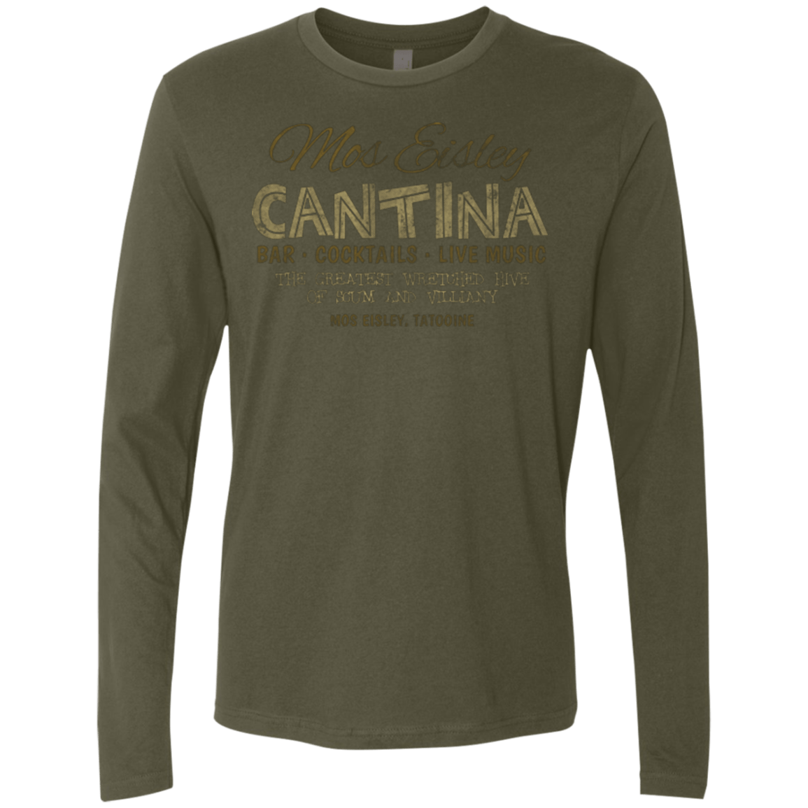 T-Shirts Military Green / Small Mos Eisley Cantina Men's Premium Long Sleeve