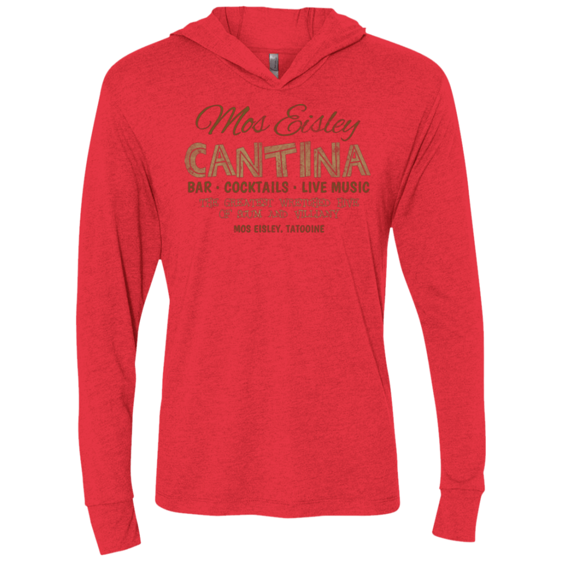 T-Shirts Vintage Red / X-Small Mos Eisley Cantina Triblend Long Sleeve Hoodie Tee