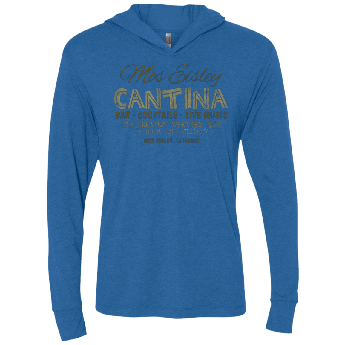T-Shirts Vintage Royal / X-Small Mos Eisley Cantina Triblend Long Sleeve Hoodie Tee