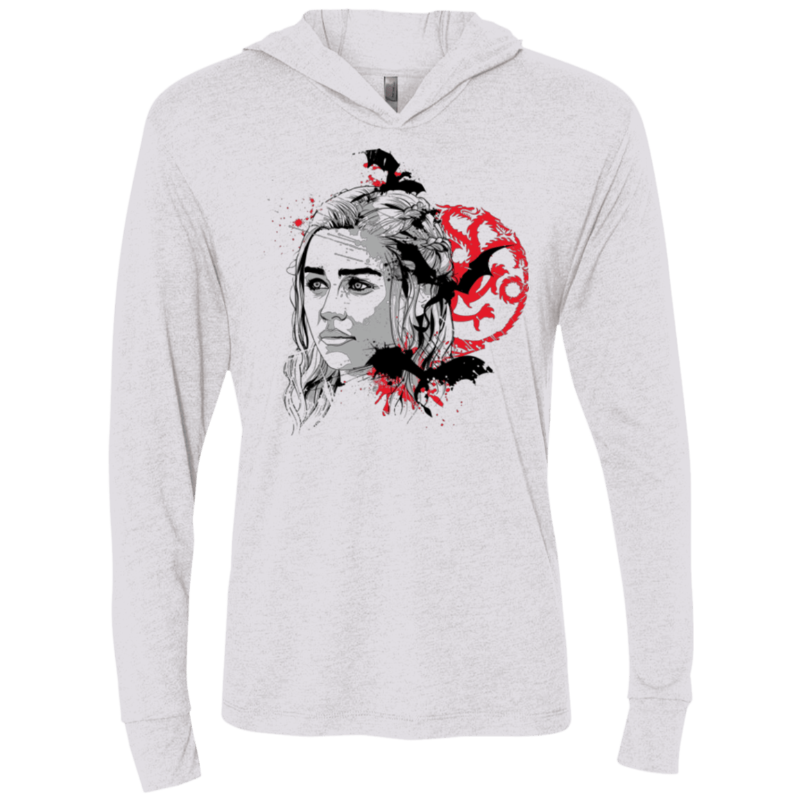 T-Shirts Heather White / X-Small MOTHER OF DRAGONS (1) Triblend Long Sleeve Hoodie Tee