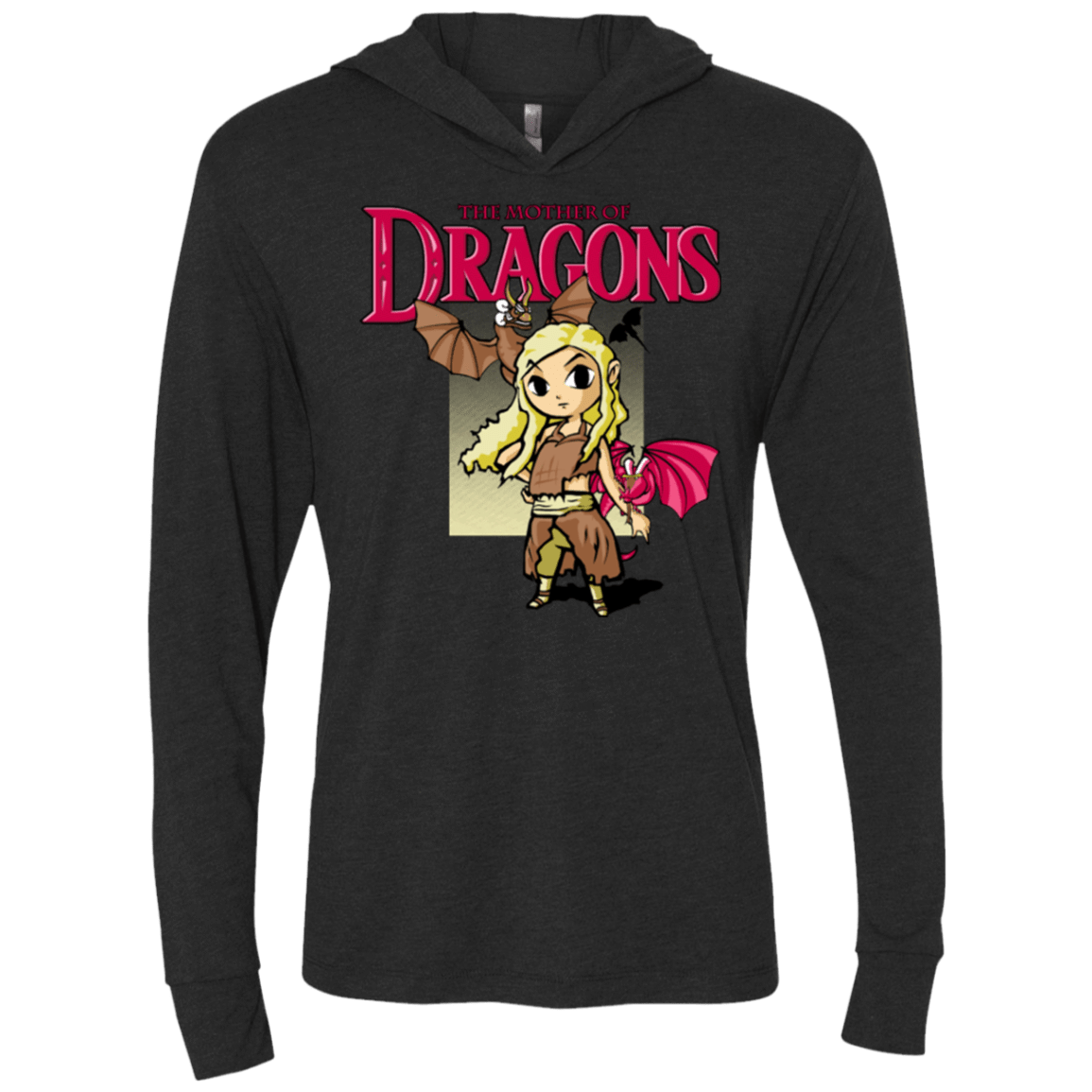 T-Shirts Vintage Black / X-Small Mother of Dragons Triblend Long Sleeve Hoodie Tee