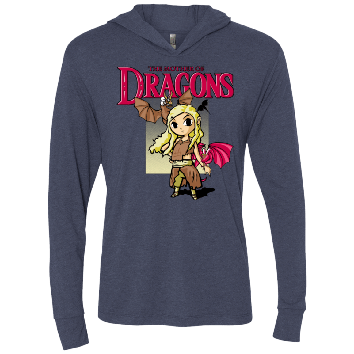 T-Shirts Vintage Navy / X-Small Mother of Dragons Triblend Long Sleeve Hoodie Tee
