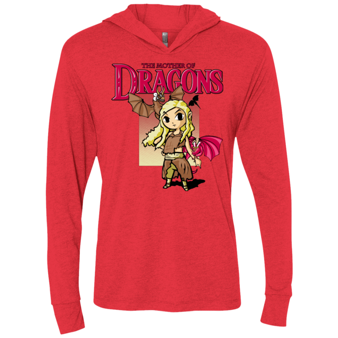 T-Shirts Vintage Red / X-Small Mother of Dragons Triblend Long Sleeve Hoodie Tee