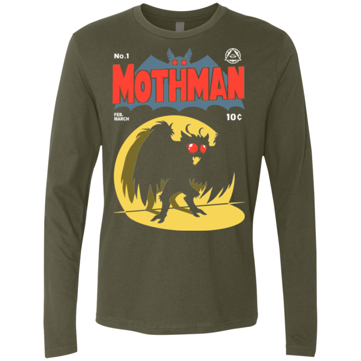 T-Shirts Military Green / Small Mothman Men's Premium Long Sleeve