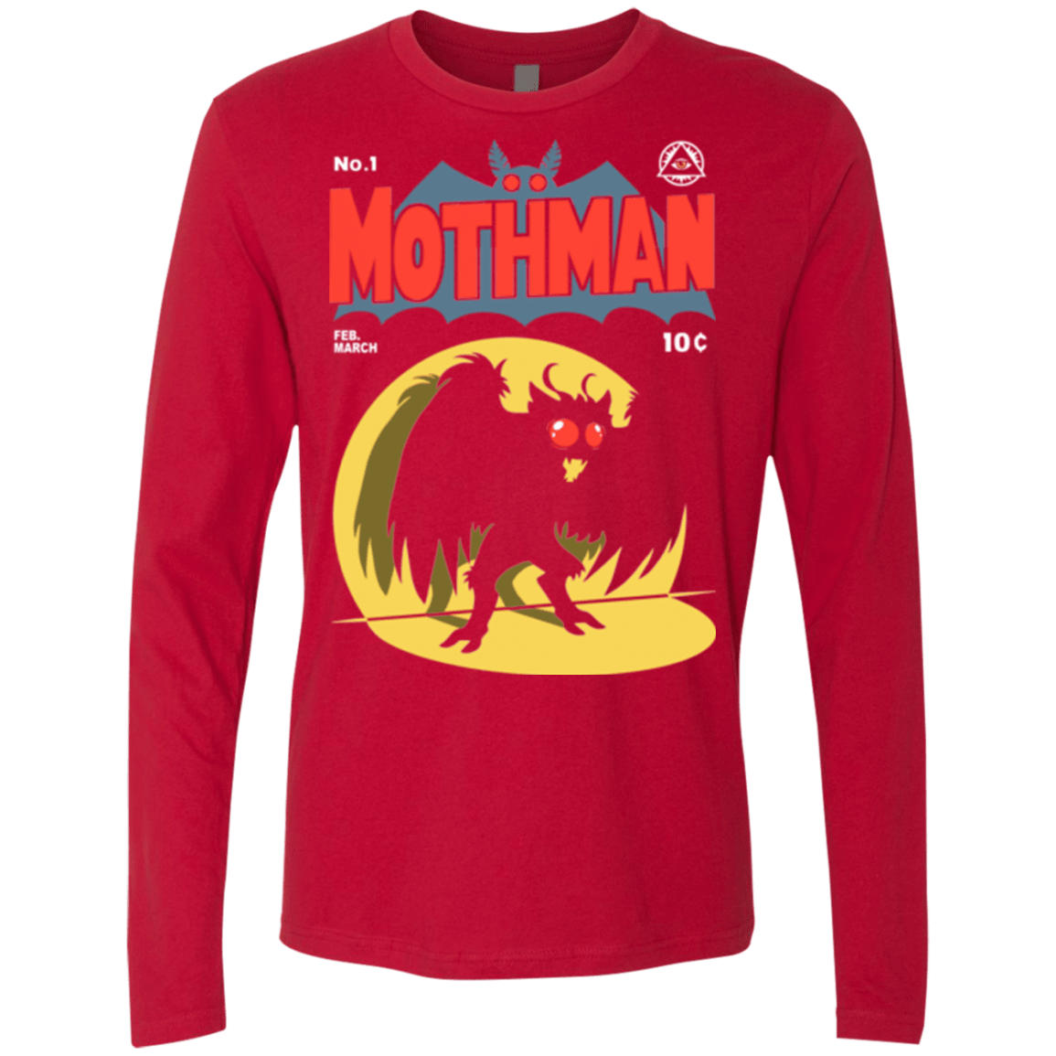 T-Shirts Red / Small Mothman Men's Premium Long Sleeve