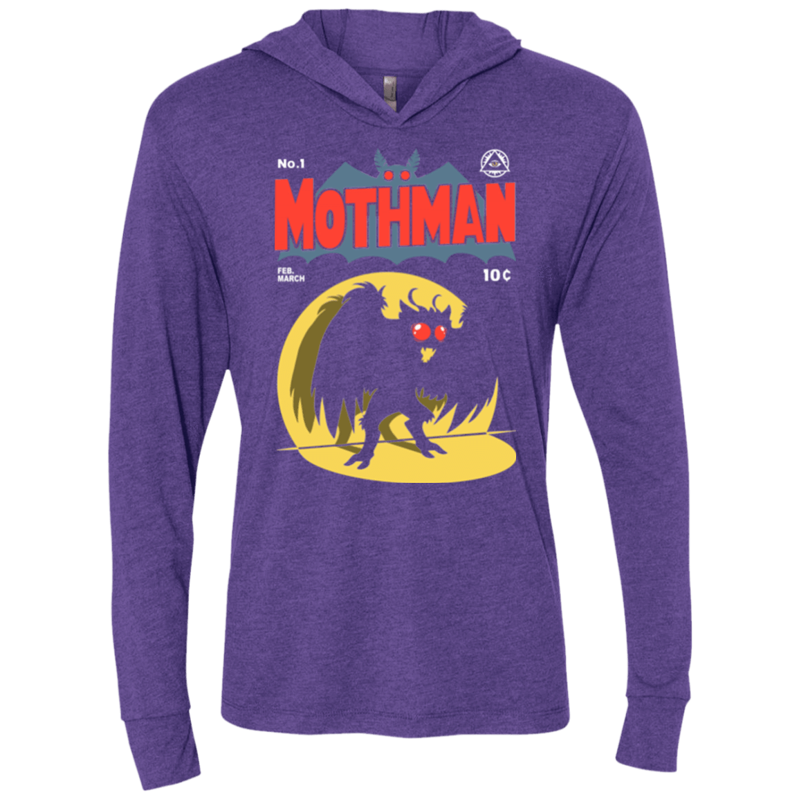 T-Shirts Mothman Triblend Long Sleeve Hoodie Tee