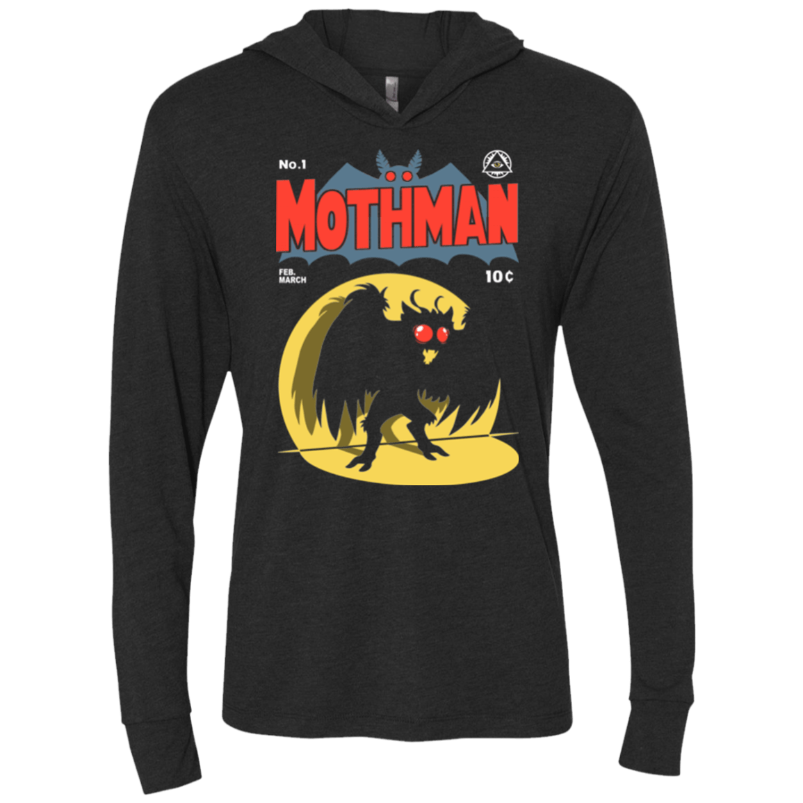 T-Shirts Vintage Black / X-Small Mothman Triblend Long Sleeve Hoodie Tee