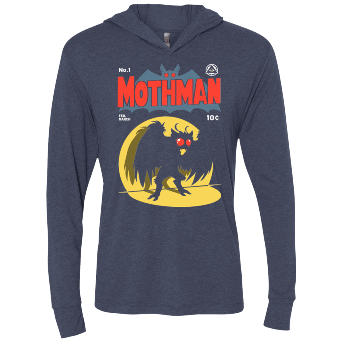 T-Shirts Vintage Navy / X-Small Mothman Triblend Long Sleeve Hoodie Tee