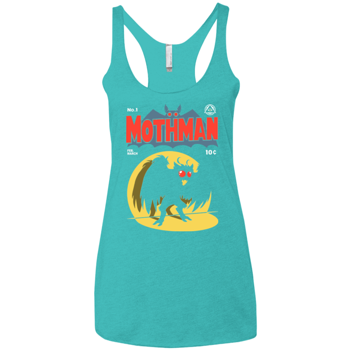 T-Shirts Tahiti Blue / X-Small Mothman Women's Triblend Racerback Tank