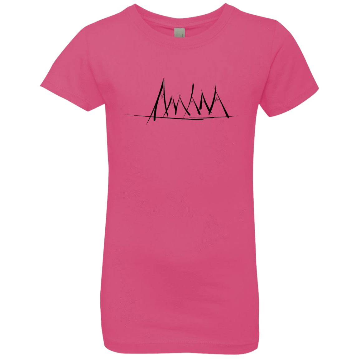 T-Shirts Hot Pink / YXS Mountain Brush Strokes Girls Premium T-Shirt