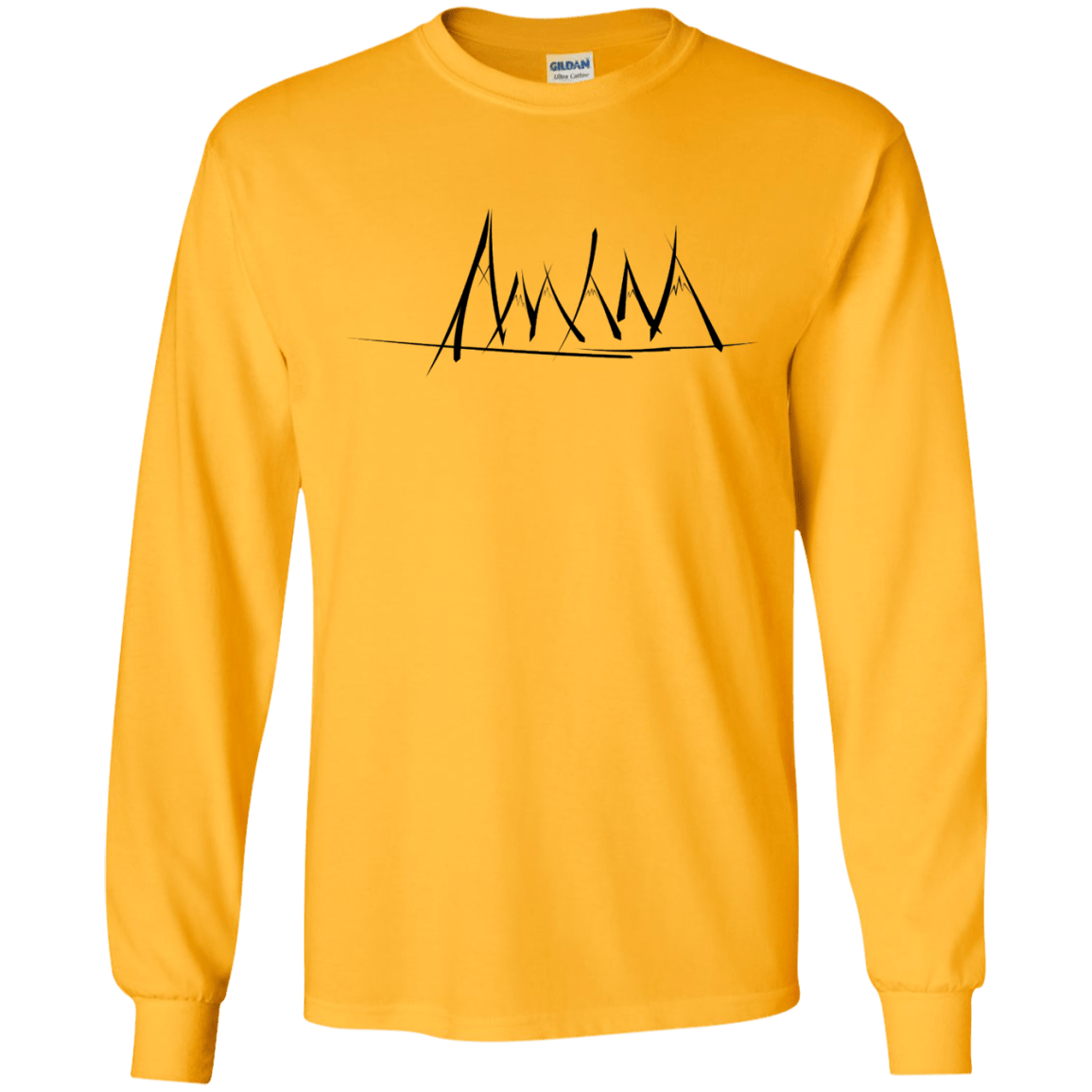 Mountain Brush Strokes Men's Long Sleeve T-Shirt