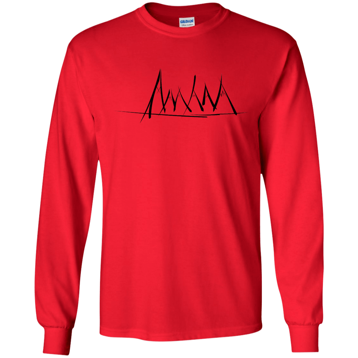 Mountain Brush Strokes Men's Long Sleeve T-Shirt