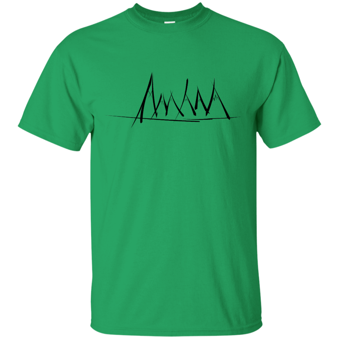 T-Shirts Irish Green / S Mountain Brush Strokes T-Shirt