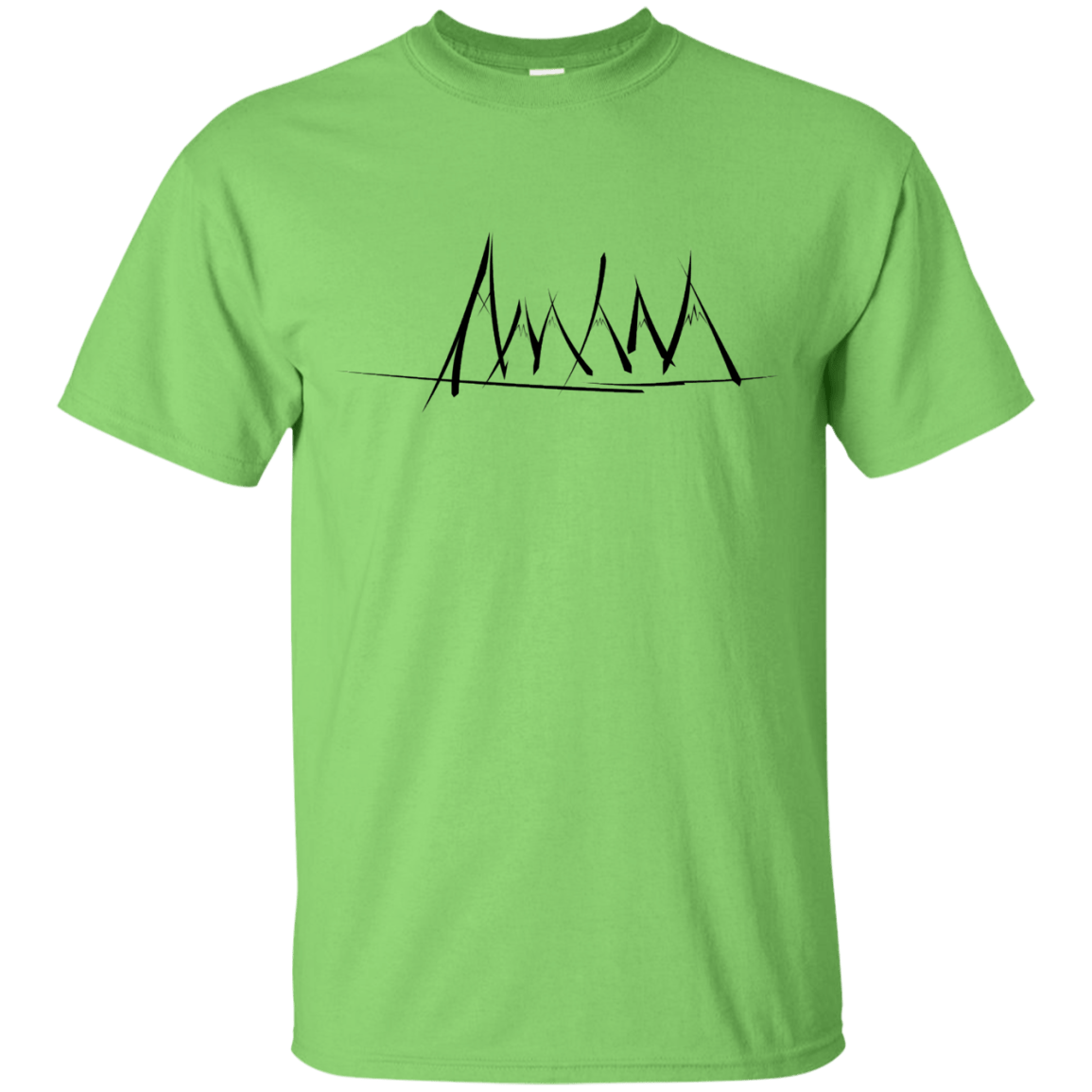 T-Shirts Lime / S Mountain Brush Strokes T-Shirt