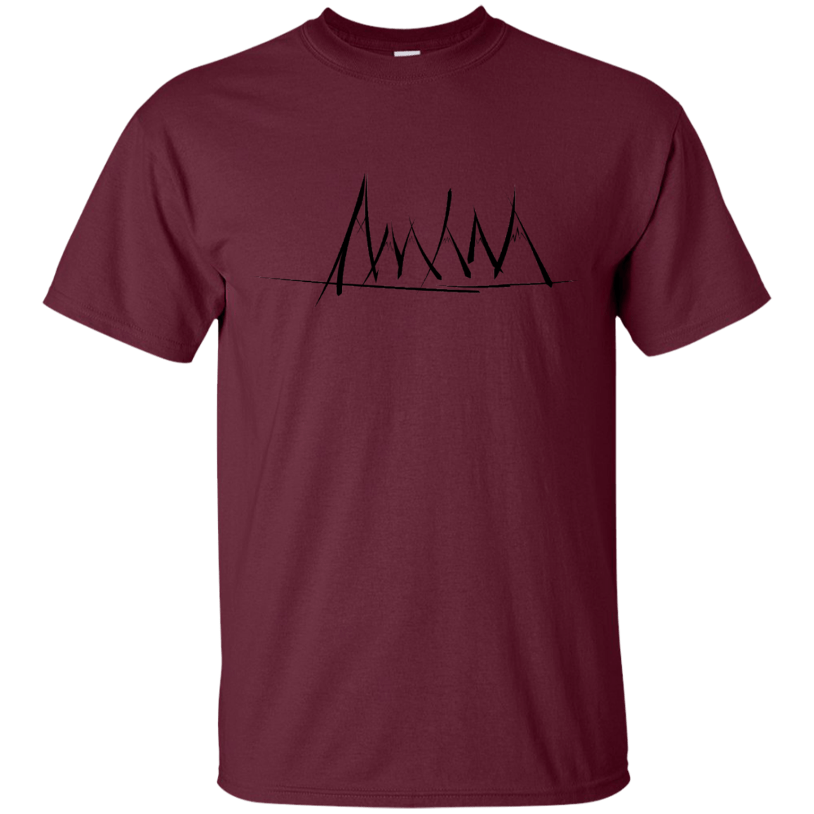 T-Shirts Maroon / S Mountain Brush Strokes T-Shirt