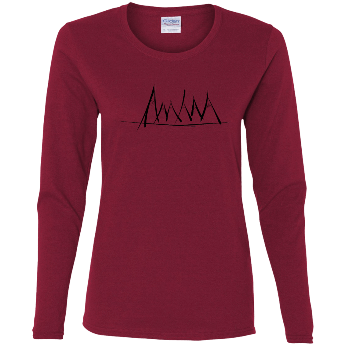 T-Shirts Cardinal / S Mountain Brush Strokes Women's Long Sleeve T-Shirt