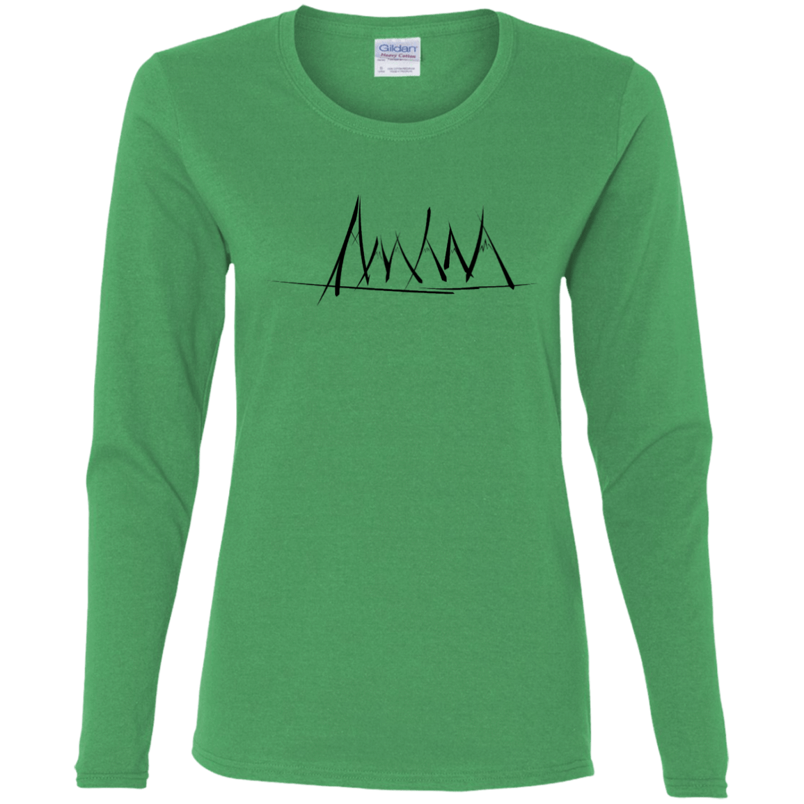 T-Shirts Irish Green / S Mountain Brush Strokes Women's Long Sleeve T-Shirt
