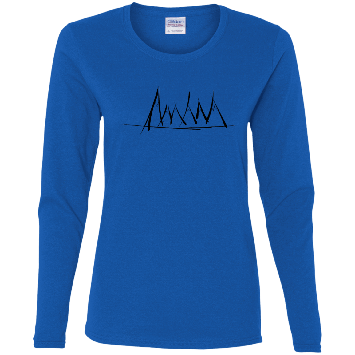 T-Shirts Royal / S Mountain Brush Strokes Women's Long Sleeve T-Shirt