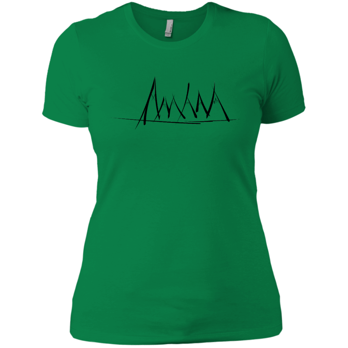 T-Shirts Kelly Green / X-Small Mountain Brush Strokes Women's Premium T-Shirt
